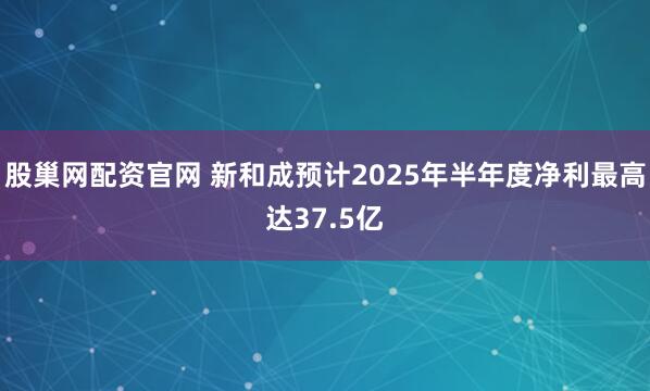 股巢网配资官网 新和成预计2025年半年度净利最高达37.5亿